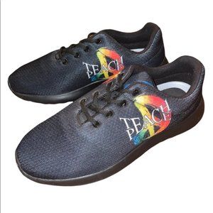 Teach Peace Black Running Shoes Sneakers